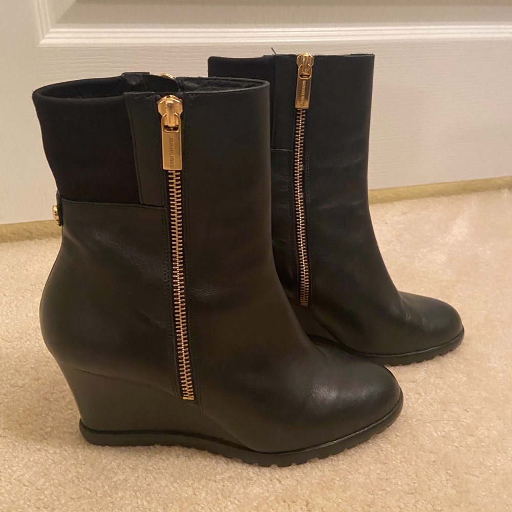 Michael Kors black wedge booties size 7.5 - never worn